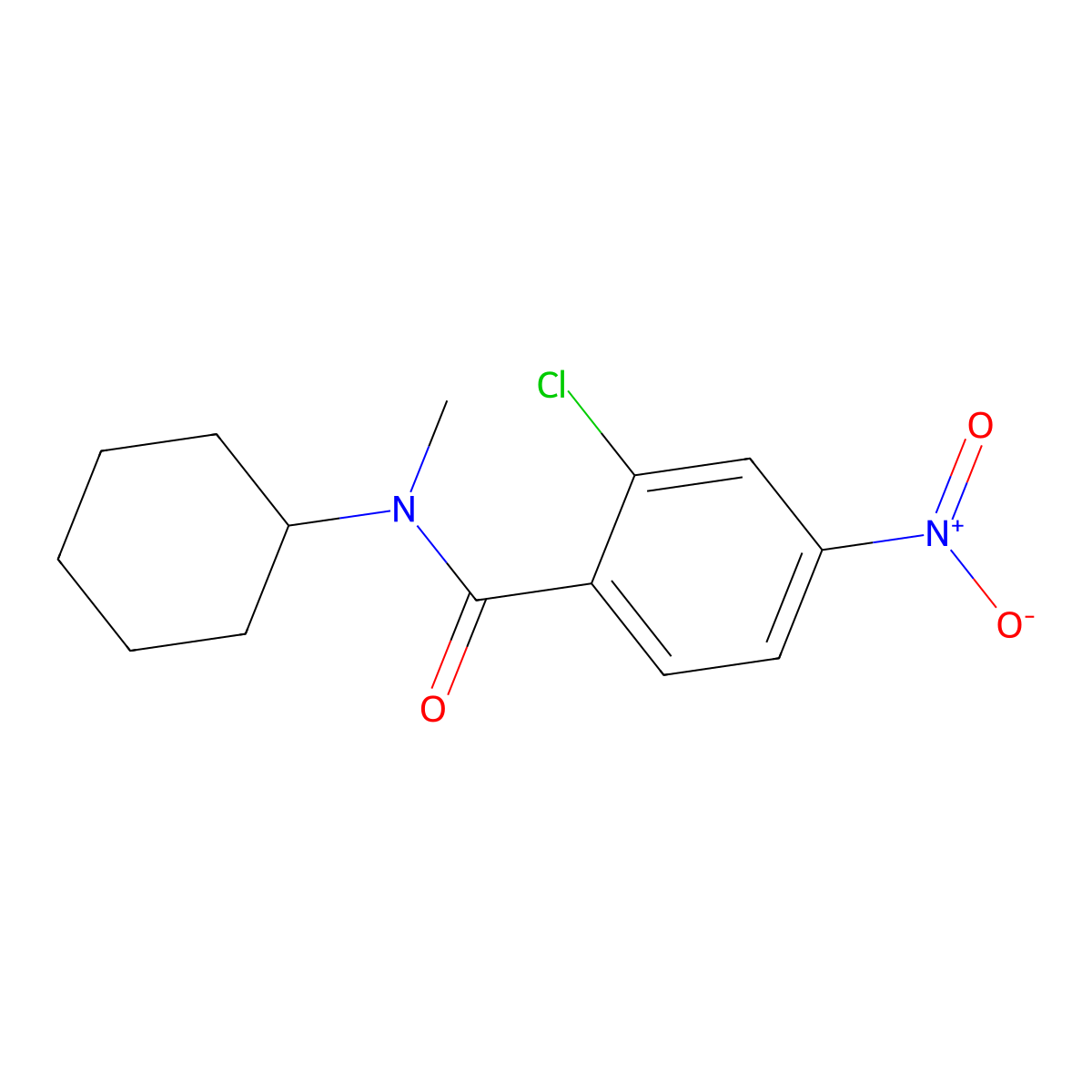 2-chloro-N-cyclohexyl-N-methyl-4-nitrobenzamide molecular structure, CAS 331845-70-6