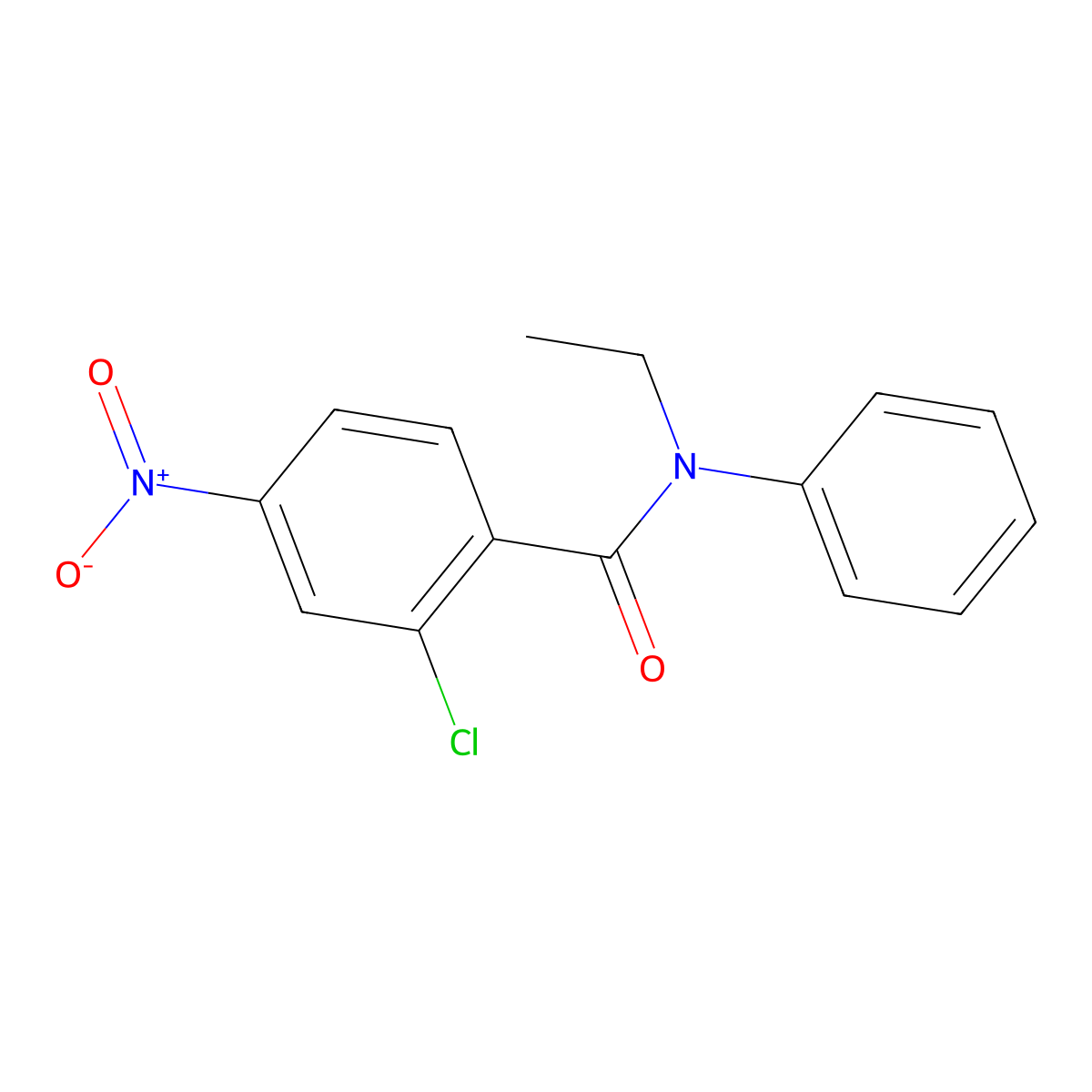 2-Chloro-N-ethyl-4-nitro-N-phenylbenzamide molecular structure, CAS 331845-71-7