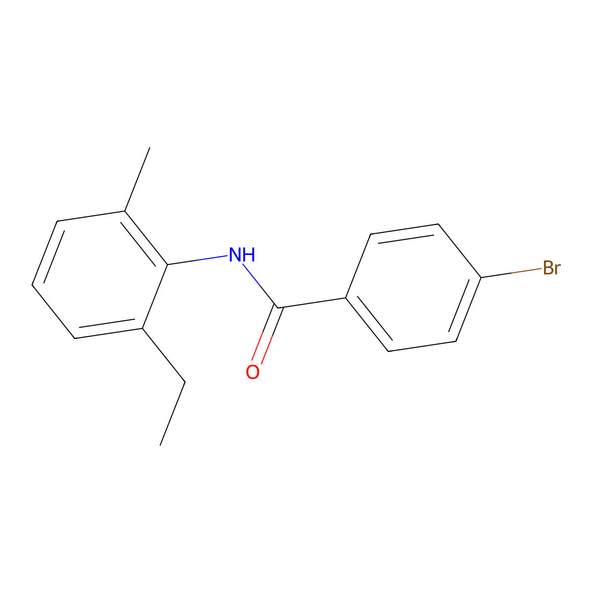 4-bromo-N-(2-ethyl-6-methylphenyl)benzamide molecular structure, CAS 331845-79-5