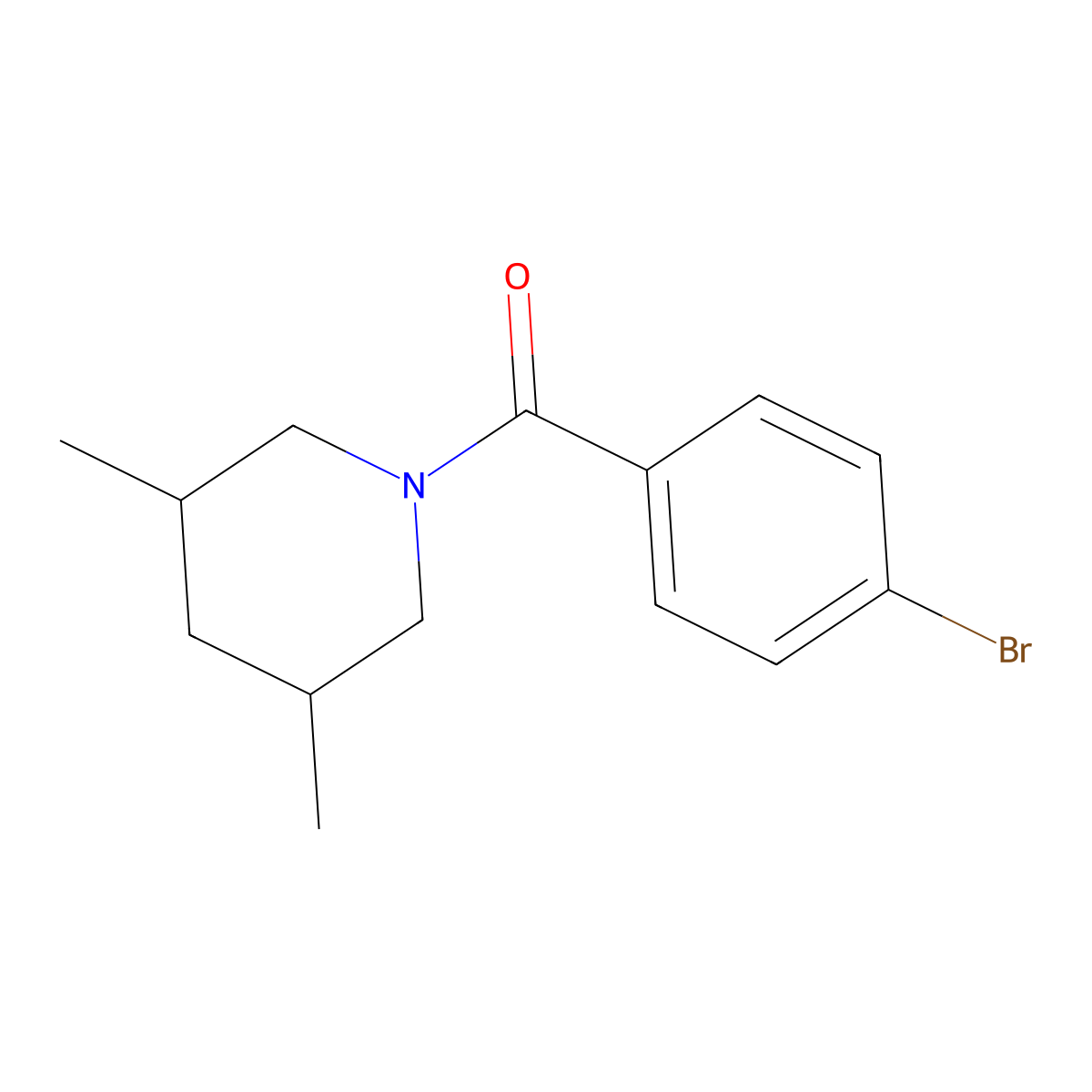 (4-Bromophenyl)(3,5-dimethylpiperidin-1-yl)methanone molecular structure, CAS 331845-82-0