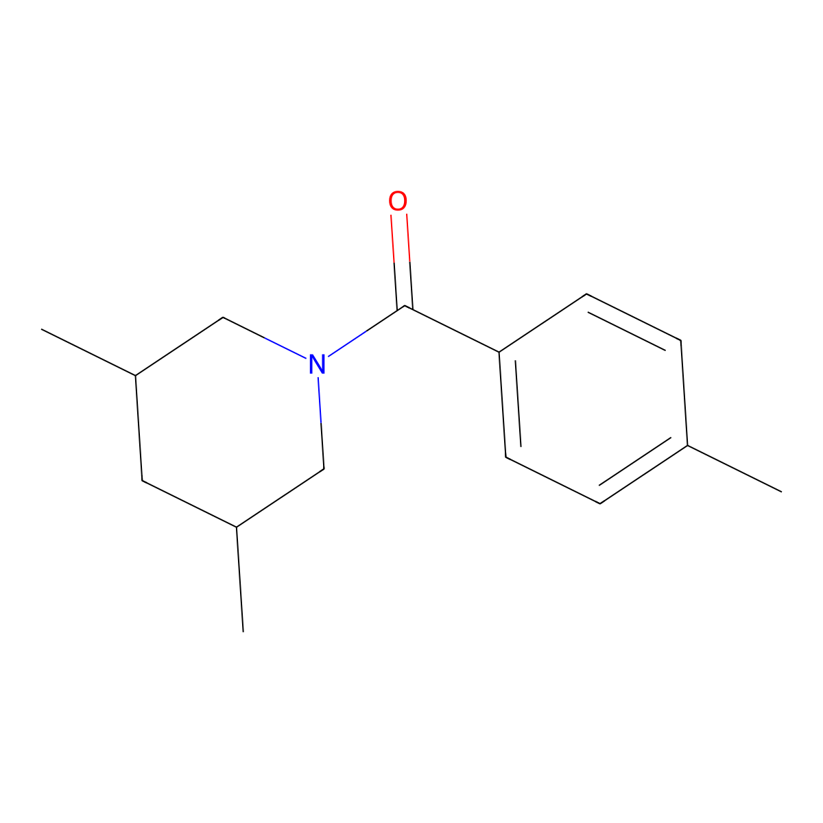 3,5-Dimethylpiperidyl 4-methylphenyl ketone molecular structure, CAS 331845-85-3
