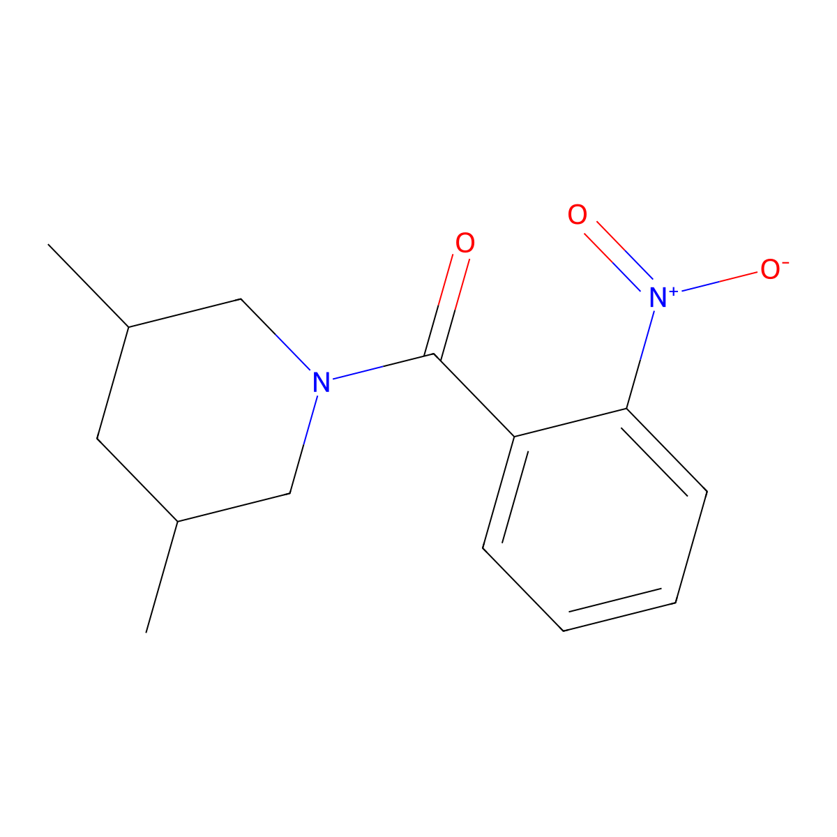 1-{2-Nitrobenzoyl}-3,5-dimethylpiperidine molecular structure, CAS 331845-95-5