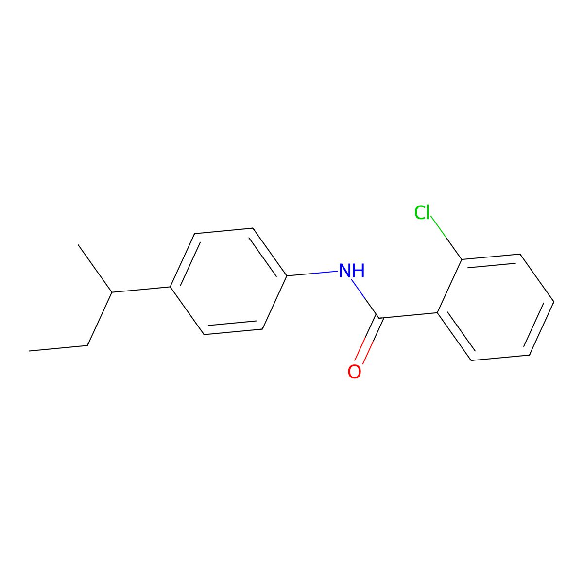N-[4-(butan-2-yl)phenyl]-2-chlorobenzamide molecular structure, CAS 331845-97-7
