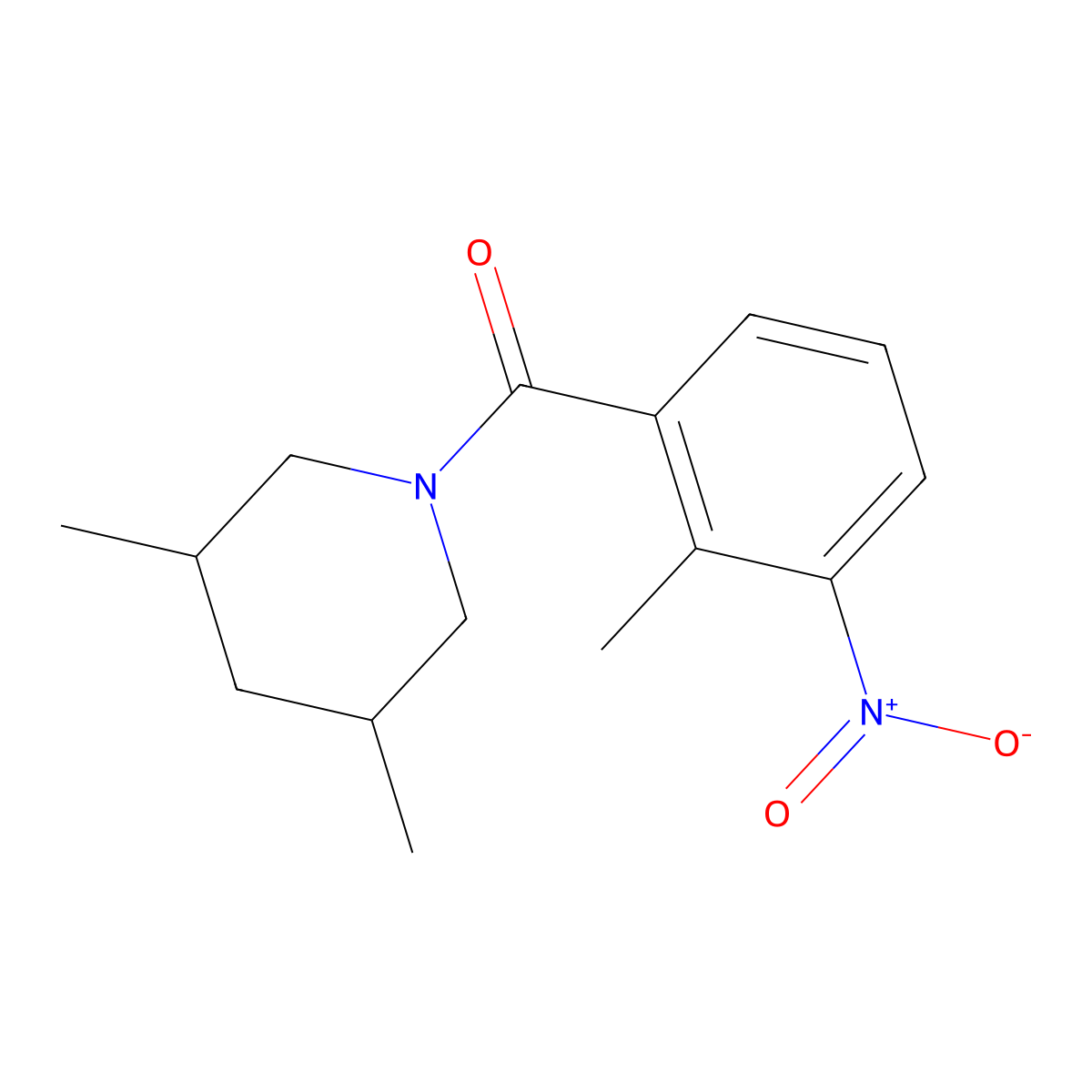 (3,5-Dimethylpiperidin-1-yl)(2-methyl-3-nitrophenyl)methanone molecular structure, CAS 331846-10-7