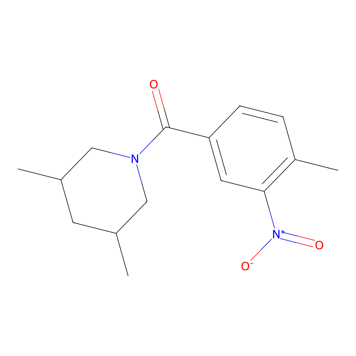 (3,5-Dimethylpiperidin-1-yl)(4-methyl-3-nitrophenyl)methanone molecular structure, CAS 331846-12-9