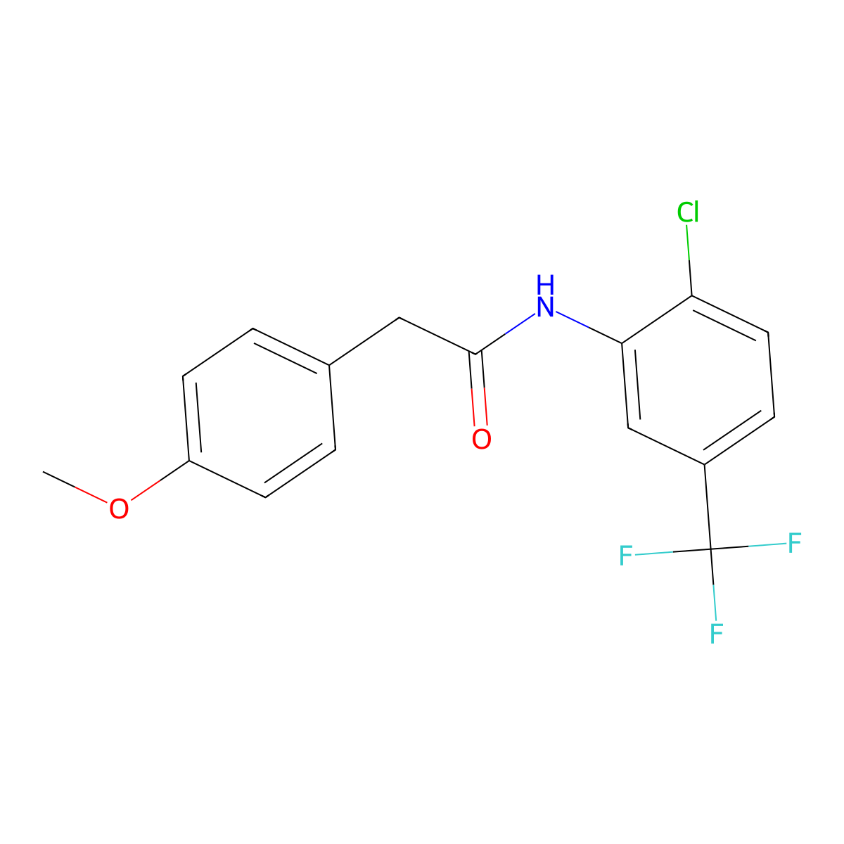 N-[2-chloro-5-(trifluoromethyl)phenyl]-2-(4-methoxyphenyl)acetamide molecular structure, CAS 331846-14-1
