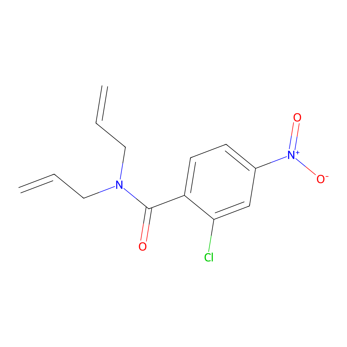 2-chloro-4-nitro-N,N-bis(prop-2-enyl)benzamide molecular structure, CAS 331846-25-4