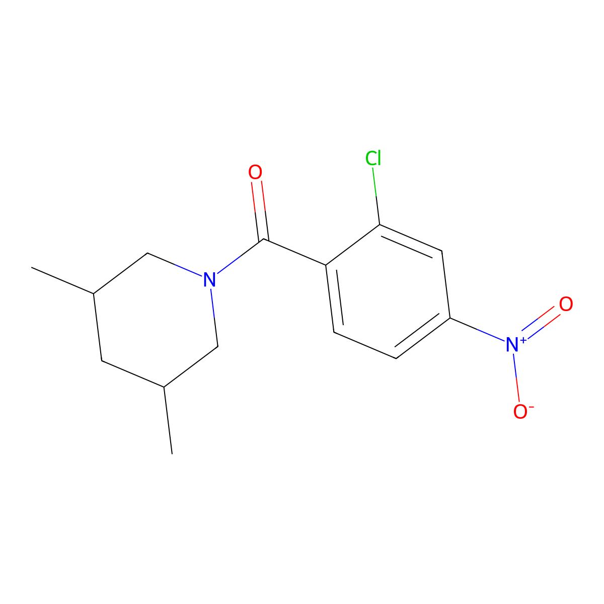 (2-Chloro-4-nitrophenyl)-(3,5-dimethylpiperidin-1-yl)methanone molecular structure, CAS 331846-26-5