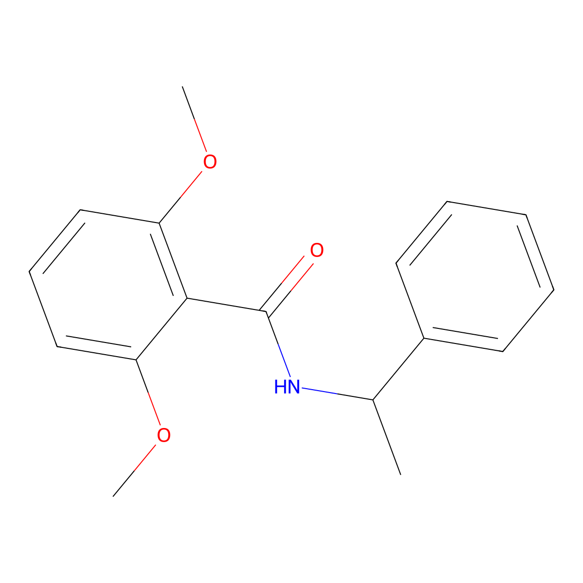 2,6-dimethoxy-N-(1-phenylethyl)benzamide molecular structure, CAS 331846-39-0