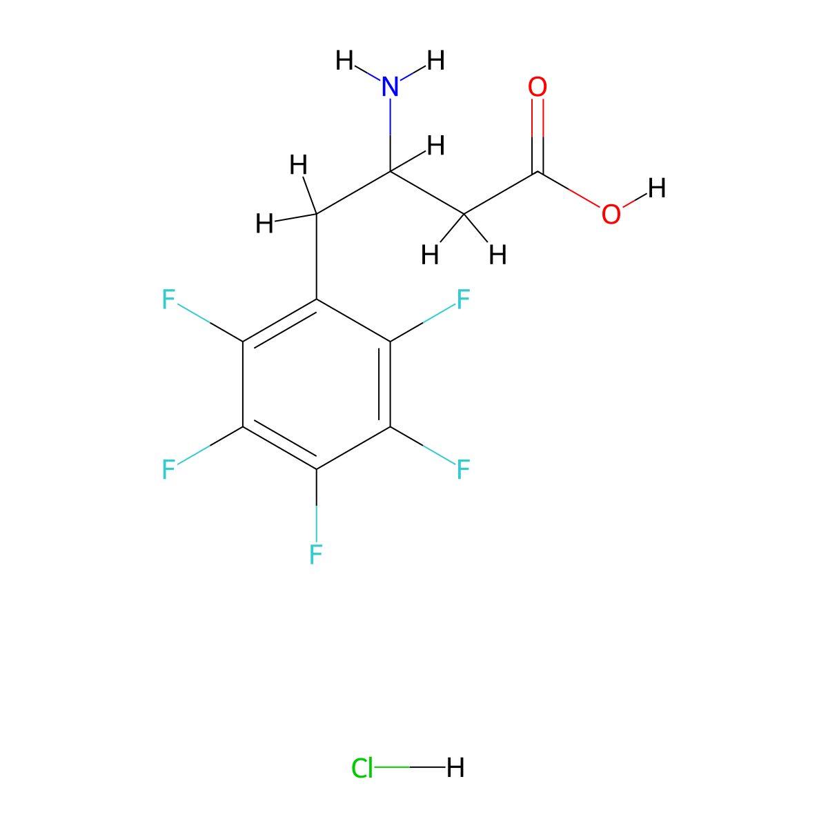 (3R)-3-Amino-4-(2,3,4,5,6-pentafluorophenyl)butanoic acid hydrochloride molecular structure, CAS 331847-08-6