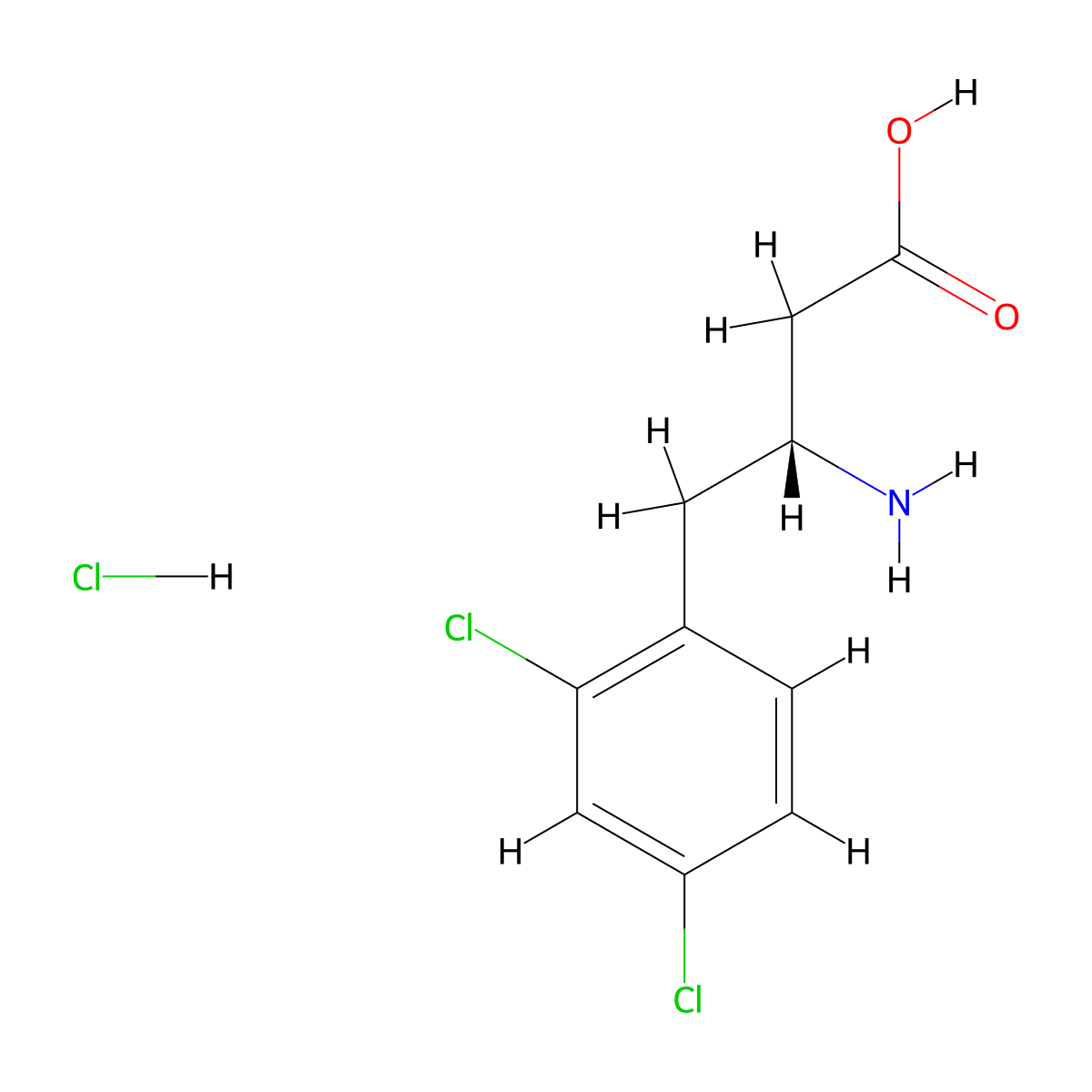(R)-3-Amino-4-(2,4-dichlorophenyl)butanoic acid hydrochloride molecular structure, CAS 331847-13-3