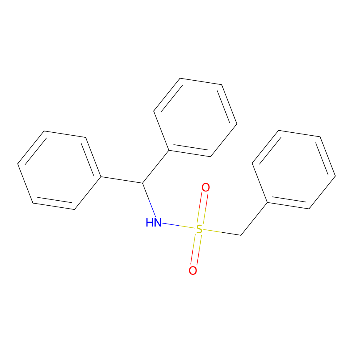 N-benzhydryl-1-phenylmethanesulfonamide molecular structure, CAS 331847-57-5