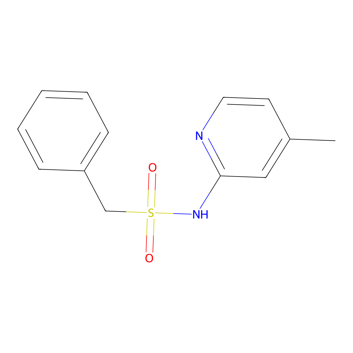 N-(4-methylpyridin-2-yl)-1-phenylmethanesulfonamide molecular structure, CAS 331847-58-6
