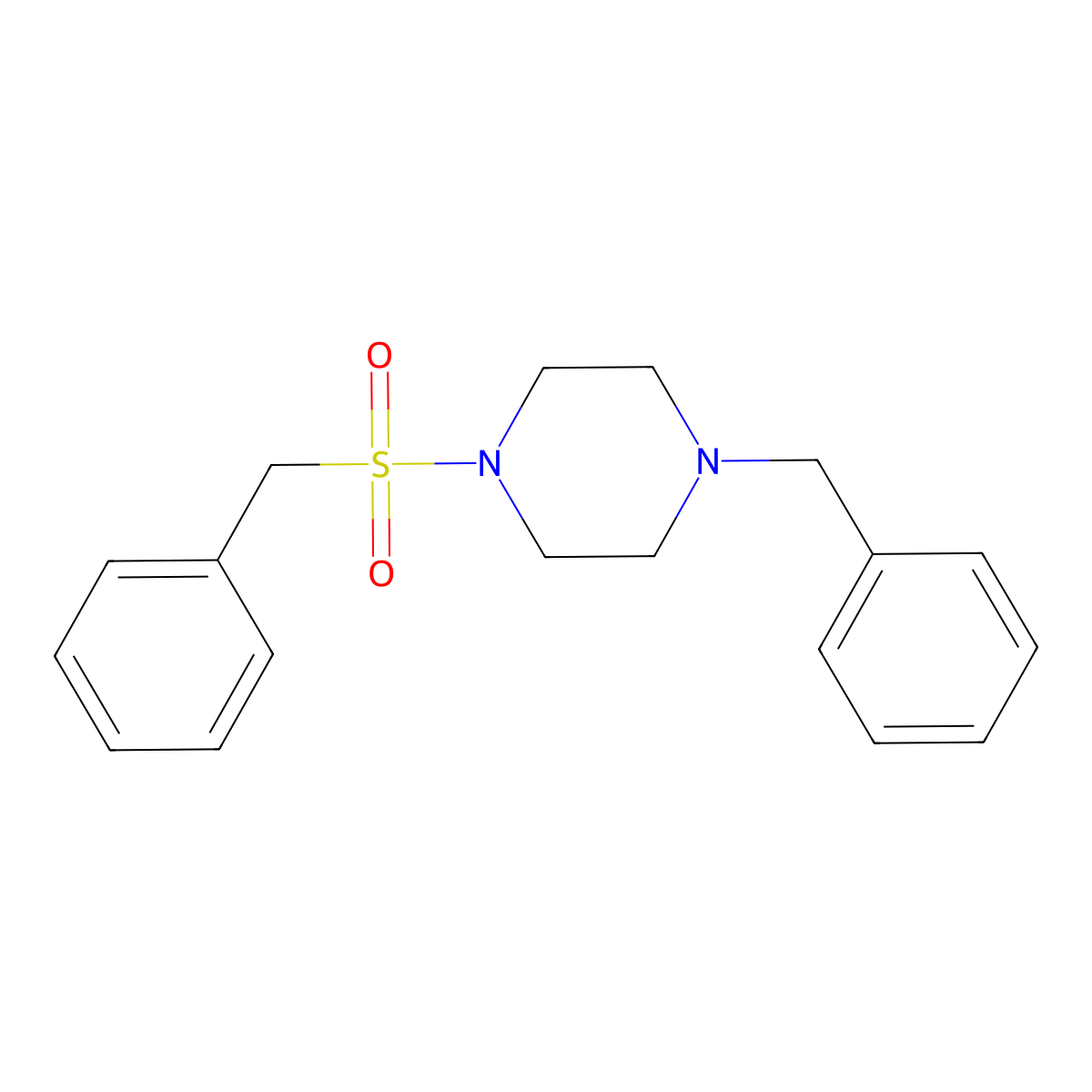 1-Benzyl-4-(benzylsulfonyl)piperazine molecular structure, CAS 331847-63-3