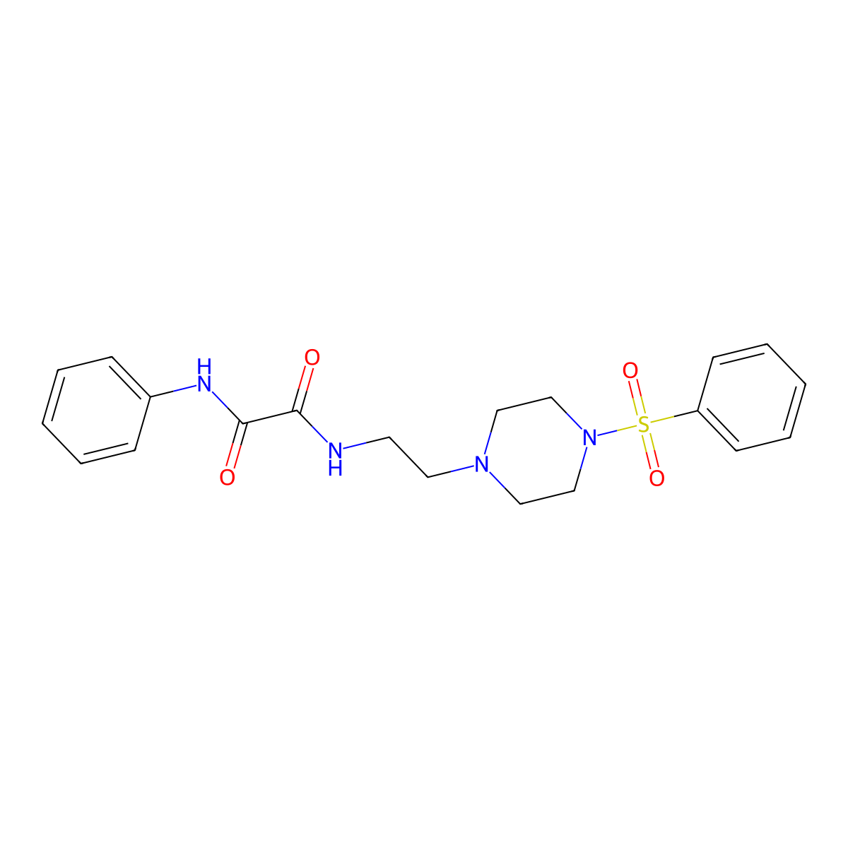 N-[2-[4-(benzenesulfonyl)piperazin-1-yl]ethyl]-N'-phenyloxamide molecular structure, CAS 331849-71-9