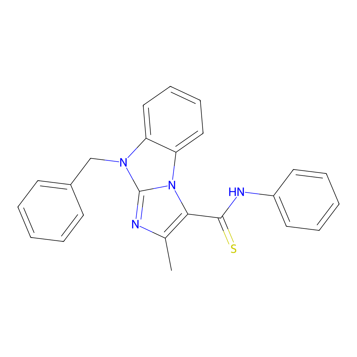 9-benzyl-2-methyl-N-phenyl-9H-imidazo[1,2-a]benzimidazole-3-carbothioamide molecular structure, CAS 331850-46-5