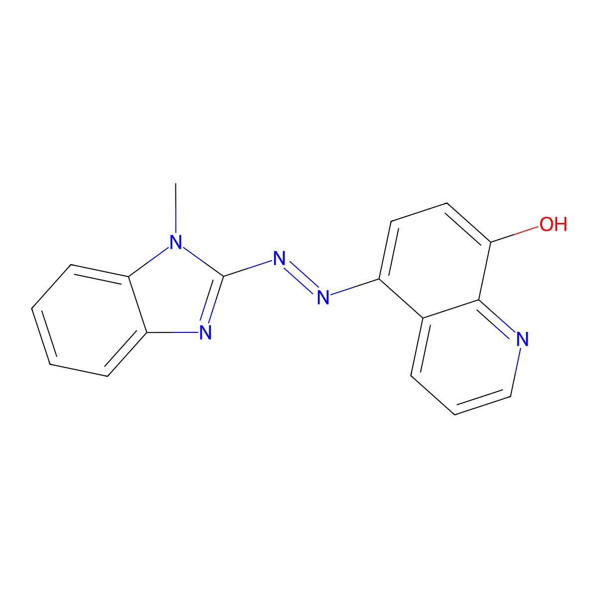 5-[(E)-(1-methyl-1H-benzimidazol-2-yl)diazenyl]quinolin-8-ol molecular structure, CAS 331850-53-4