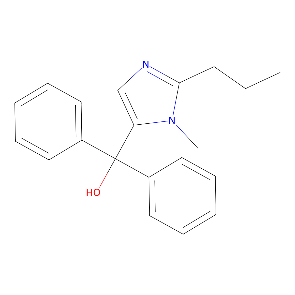 (3-Methyl-2-propylimidazol-4-yl)-diphenylmethanol molecular structure, CAS 331850-63-6