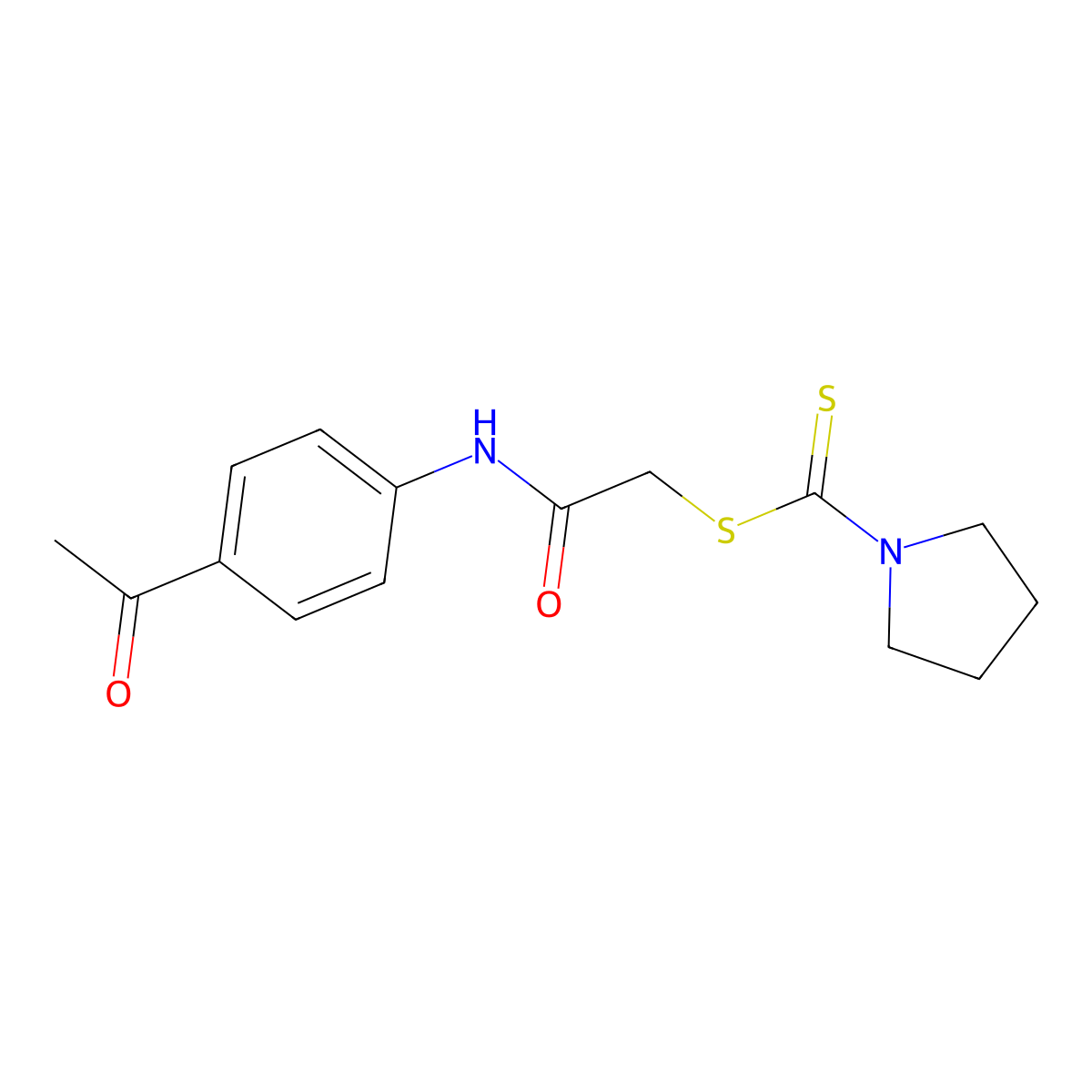 2-(4-Acetylanilino)-2-oxoethyl 1-pyrrolidinecarbodithioate molecular structure, CAS 331850-67-0
