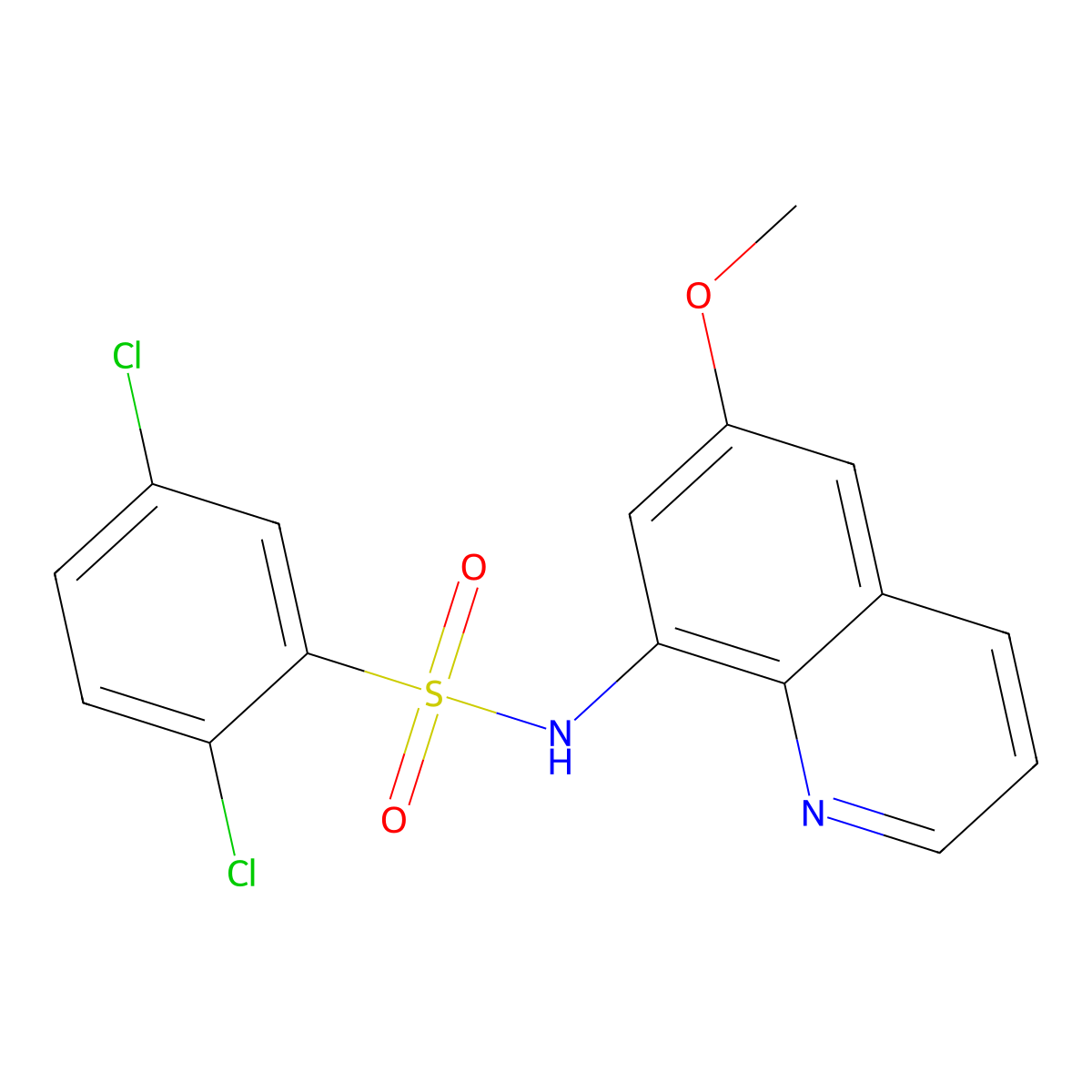 2,5-dichloro-N-(6-methoxyquinolin-8-yl)benzenesulfonamide molecular structure, CAS 331850-84-1