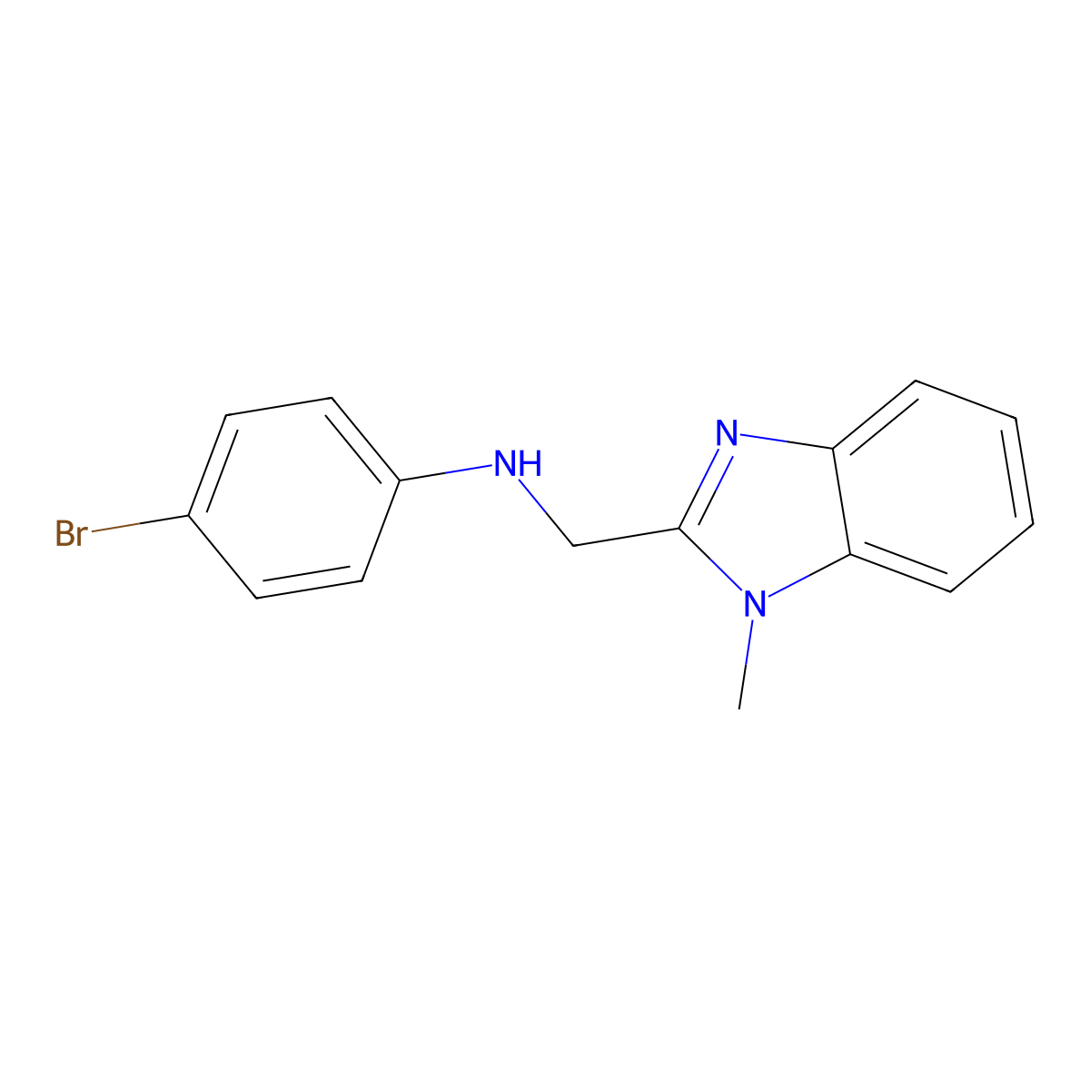 4-bromo-N-[(1-methylbenzimidazol-2-yl)methyl]aniline molecular structure, CAS 331851-46-8