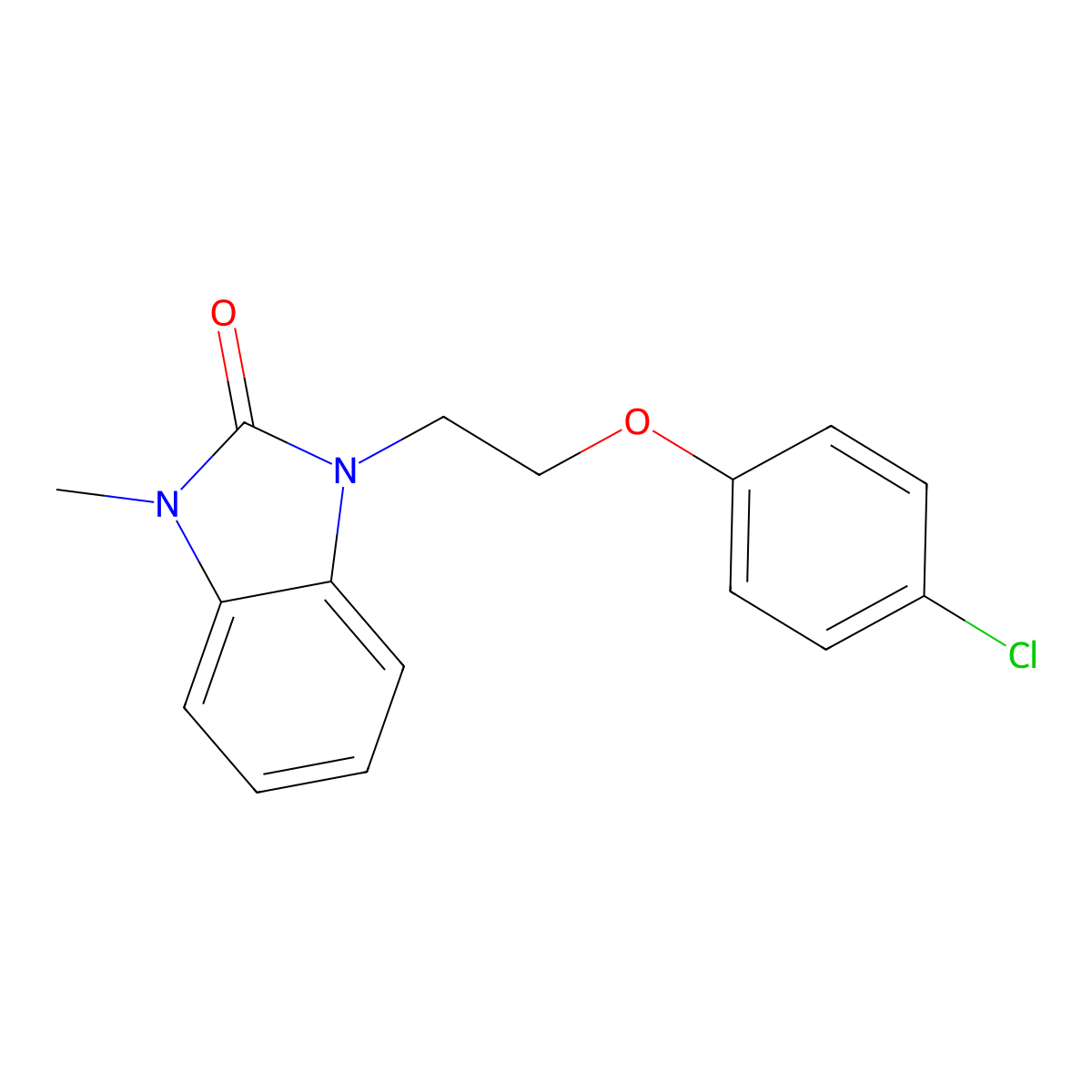 1-[2-(4-chlorophenoxy)ethyl]-3-methyl-1,3-dihydro-2H-benzimidazol-2-one molecular structure, CAS 331851-50-4