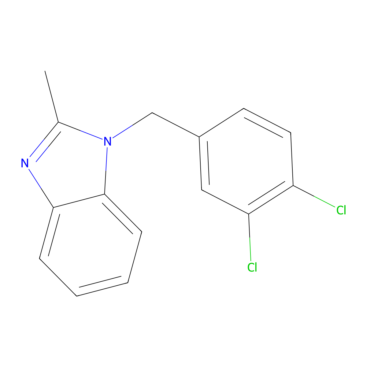 1-(3,4-dichlorobenzyl)-2-methyl-1H-benzimidazole molecular structure, CAS 331851-52-6
