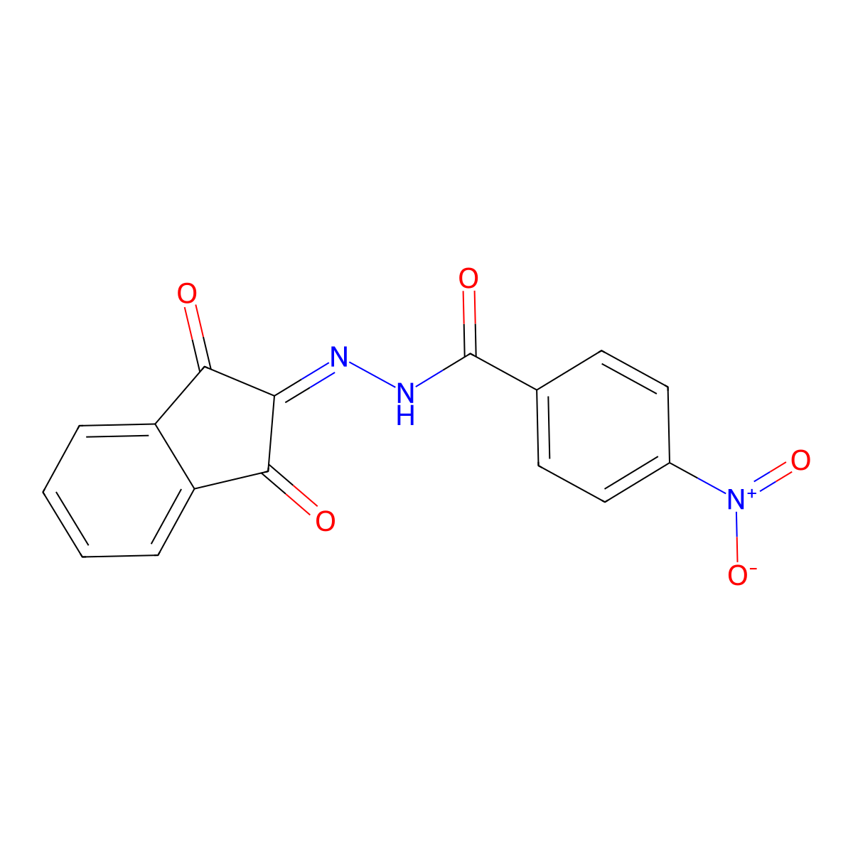 N'-(1,3-dioxo-1,3-dihydro-2H-inden-2-ylidene)-4-nitrobenzohydrazide molecular structure, CAS 331851-57-1