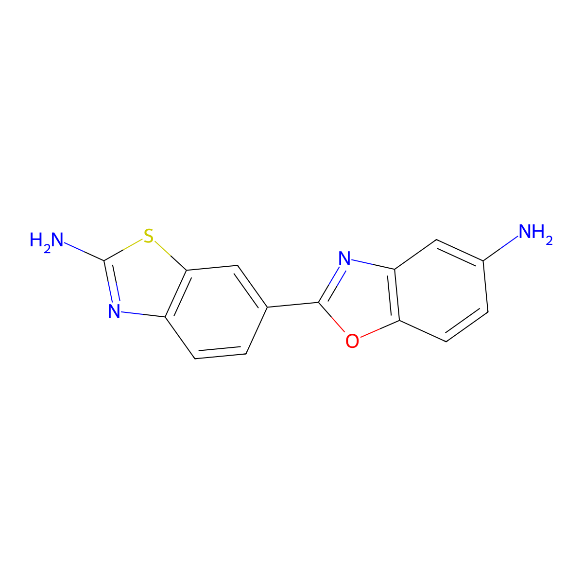 2-(2-Amino-1,3-benzothiazol-6-yl)-1,3-benzoxazol-5-amine molecular structure, CAS 331851-78-6