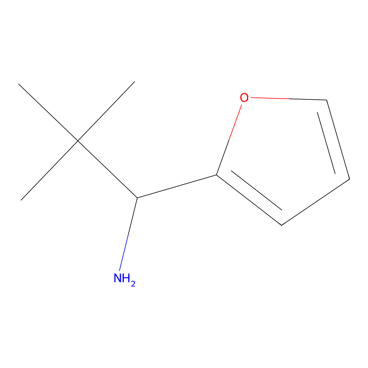 1-(Furan-2-yl)-2,2-dimethylpropan-1-amine molecular structure, CAS 331852-16-5