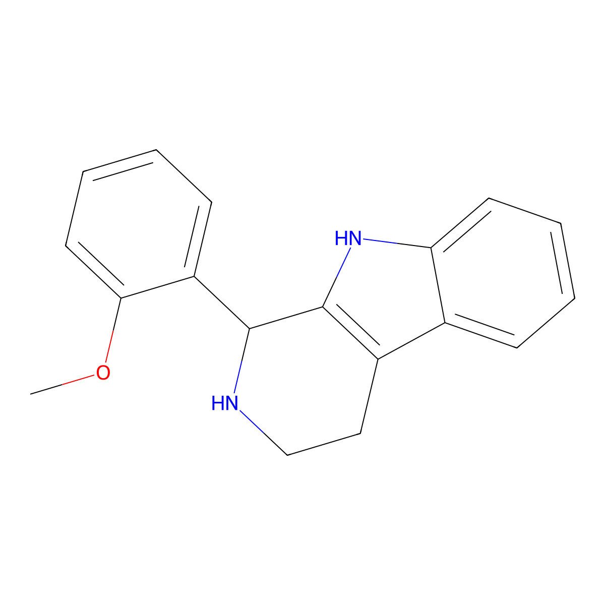 1-(2-methoxyphenyl)-2,3,4,9-tetrahydro-1H-beta-carboline molecular structure, CAS 331852-78-9