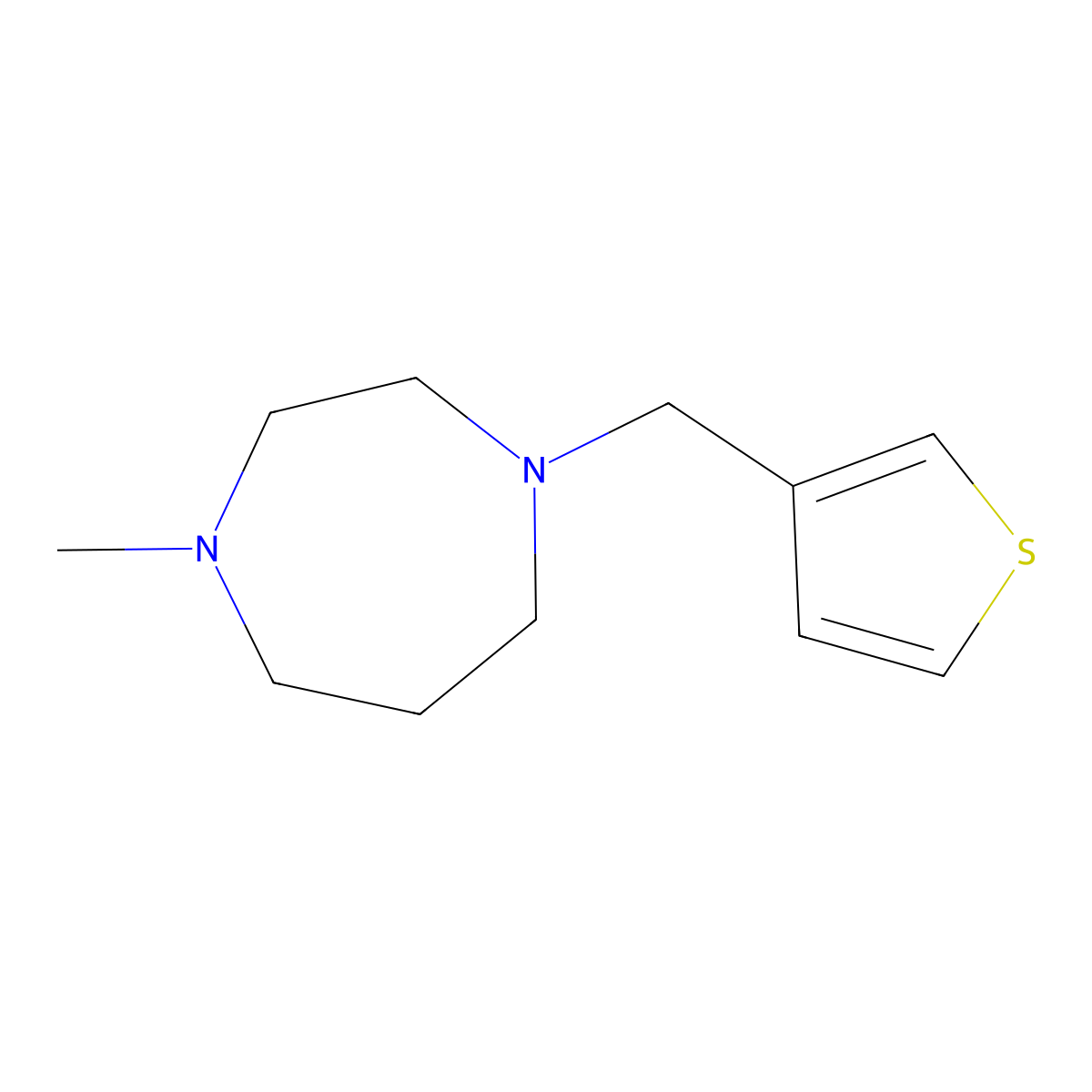 1-Methyl-4-(thiophen-3-ylmethyl)-1,4-diazepane molecular structure, CAS 331853-46-4