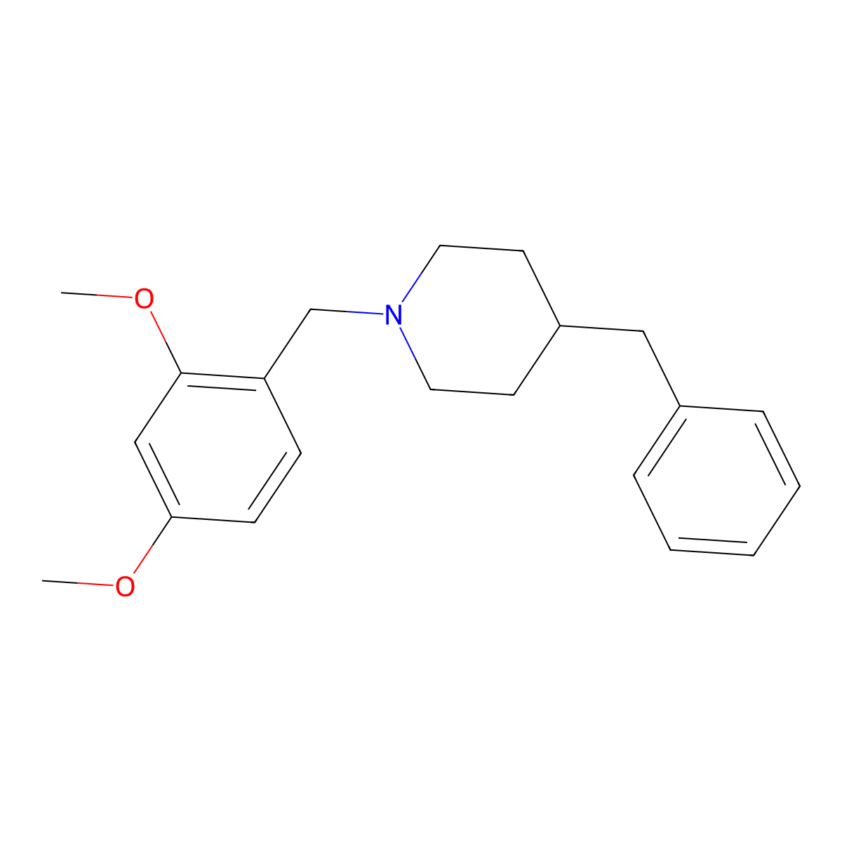4-Benzyl-1-(2,4-dimethoxybenzyl)piperidine molecular structure, CAS 331853-89-5