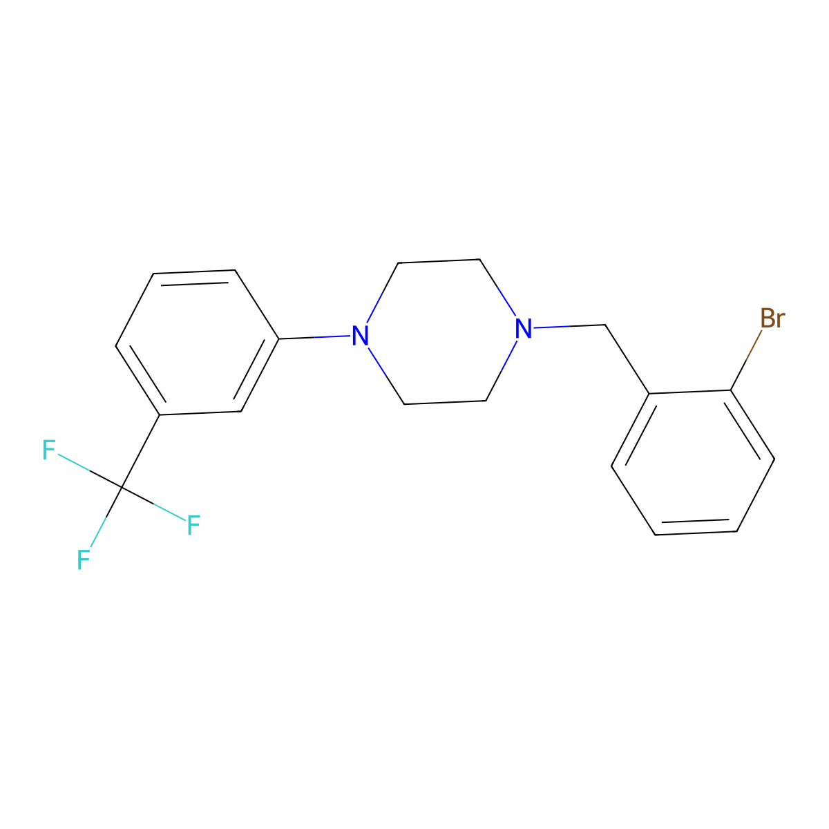 1-[(2-Bromophenyl)methyl]-4-[3-(trifluoromethyl)phenyl]piperazine molecular structure, CAS 331854-07-0