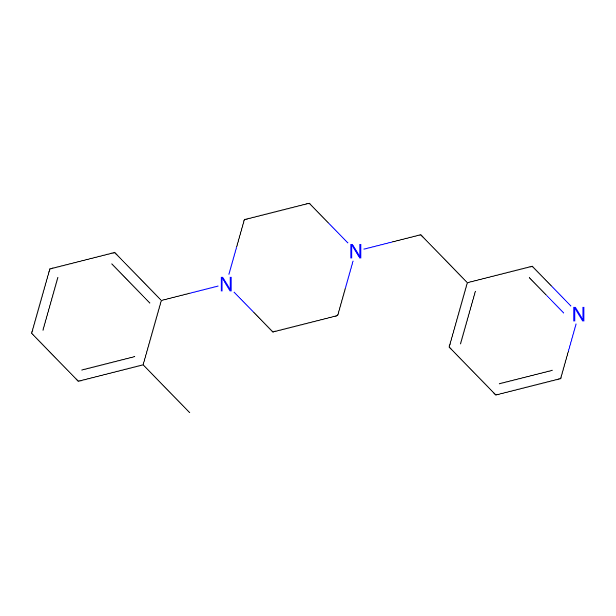 1-(2-Methylphenyl)-4-(pyridin-3-ylmethyl)piperazine molecular structure, CAS 331854-59-2