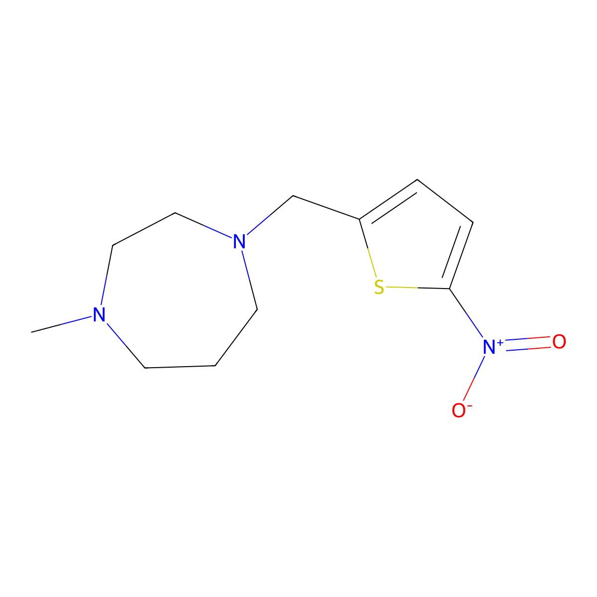 1-Methyl-4-[(5-nitrothiophen-2-yl)methyl]-1,4-diazepane molecular structure, CAS 331855-22-2