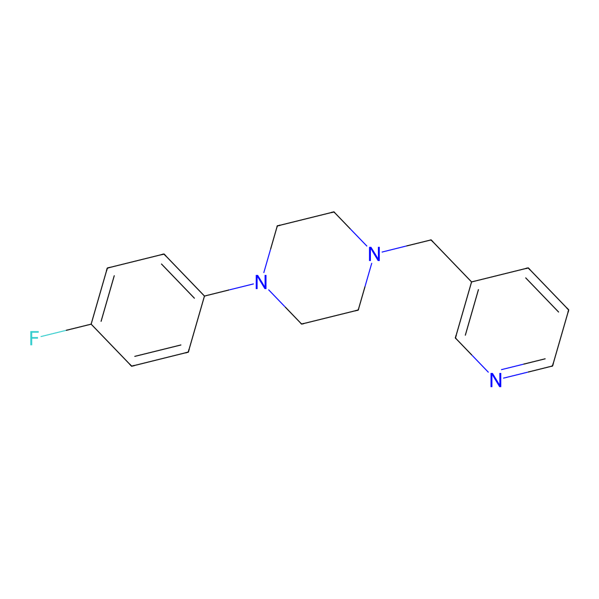1-(4-Fluorophenyl)-4-(pyridin-3-ylmethyl)piperazine molecular structure, CAS 331855-67-5