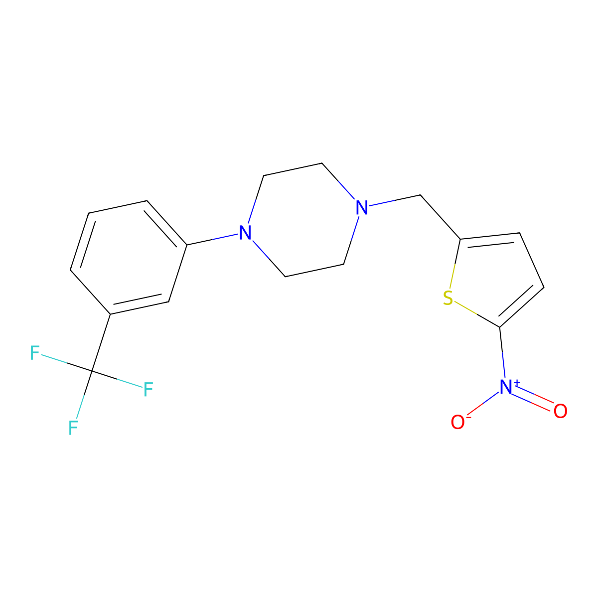 1-[(5-Nitrothiophen-2-yl)methyl]-4-[3-(trifluoromethyl)phenyl]piperazine molecular structure, CAS 331855-69-7