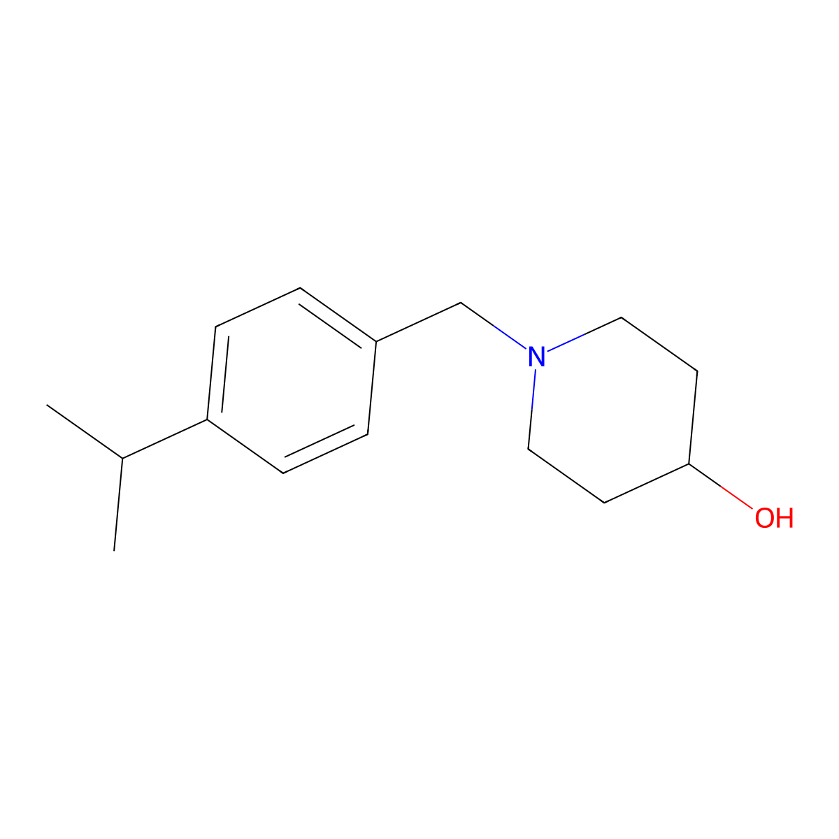 1-{[4-(Propan-2-yl)phenyl]methyl}piperidin-4-ol molecular structure, CAS 331855-73-3