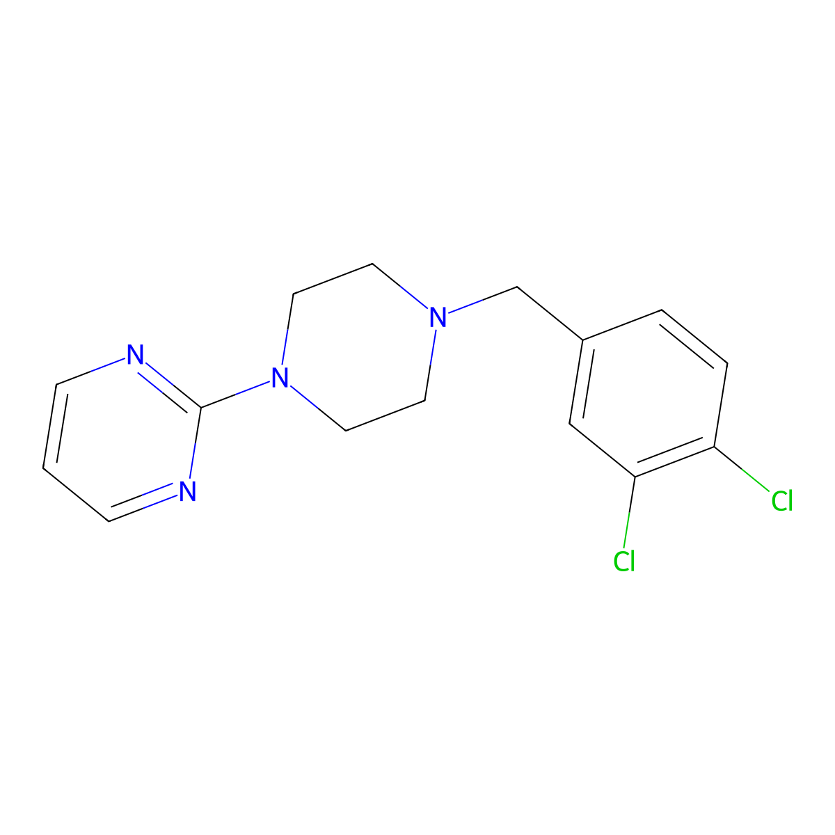 2-[4-[(3,4-Dichlorophenyl)methyl]piperazin-1-yl]pyrimidine molecular structure, CAS 331855-83-5
