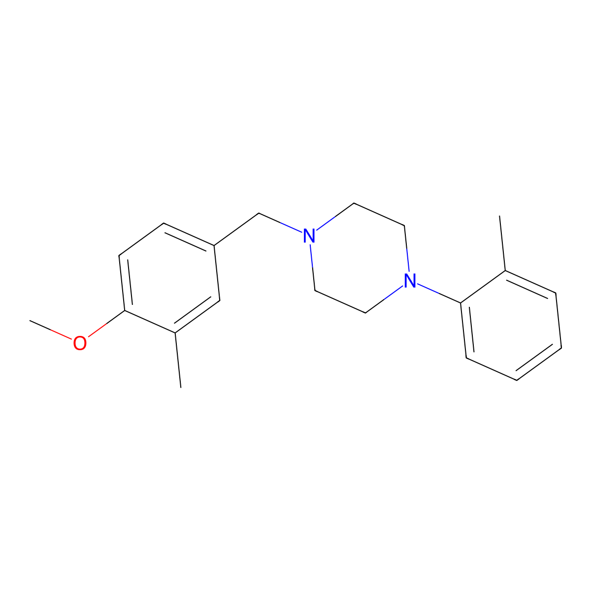 1-[(4-Methoxy-3-methylphenyl)methyl]-4-(2-methylphenyl)piperazine molecular structure, CAS 331855-85-7