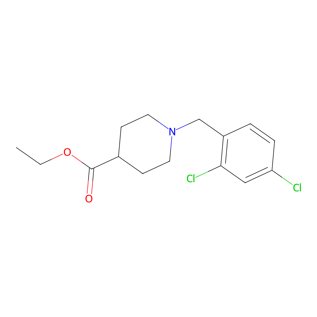 Ethyl 1-(2,4-dichlorobenzyl)piperidine-4-carboxylate molecular structure, CAS 331856-16-7