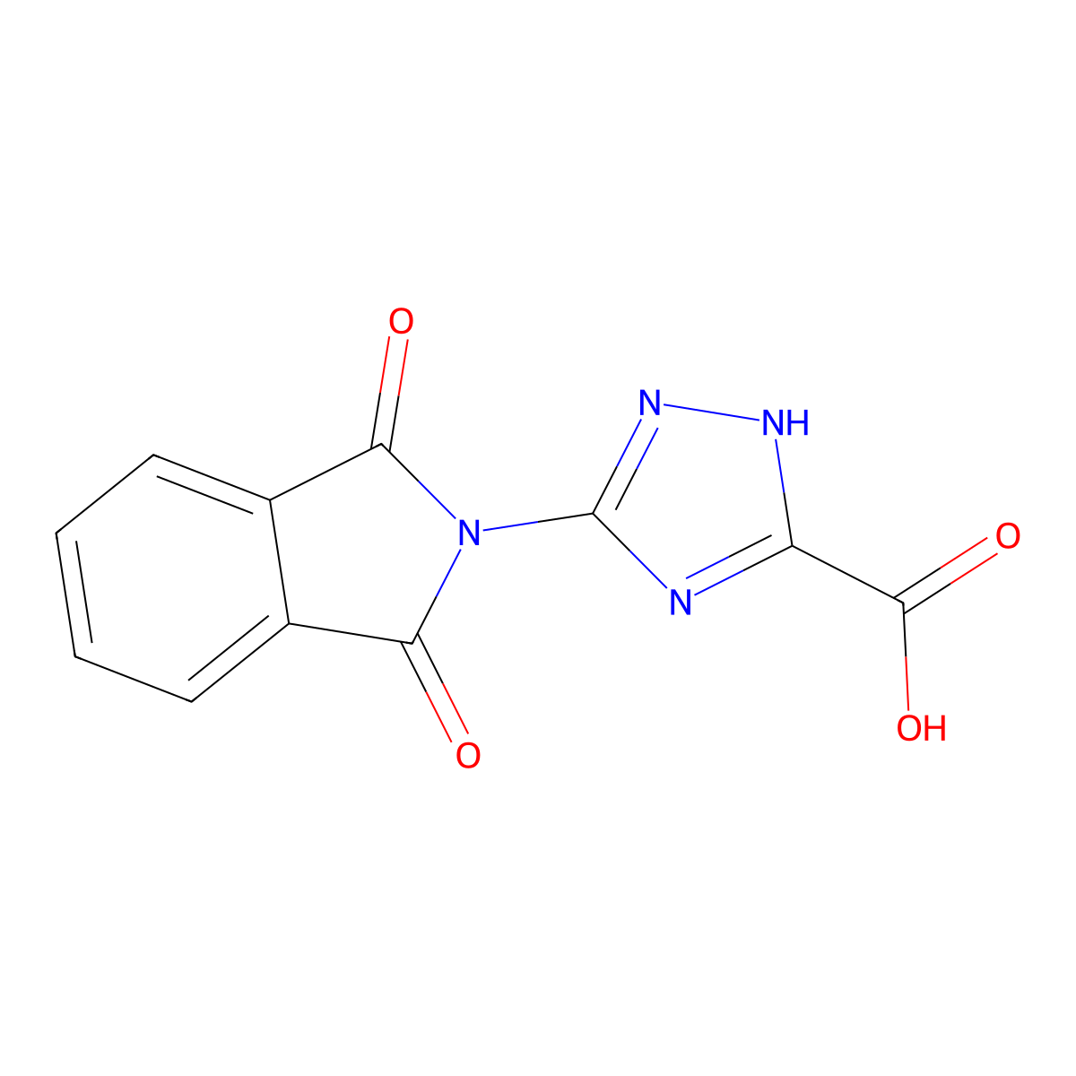 3-(1,3-dioxo-1,3-dihydro-2H-isoindol-2-yl)-1H-1,2,4-triazole-5-carboxylic acid molecular structure, CAS 331857-99-9