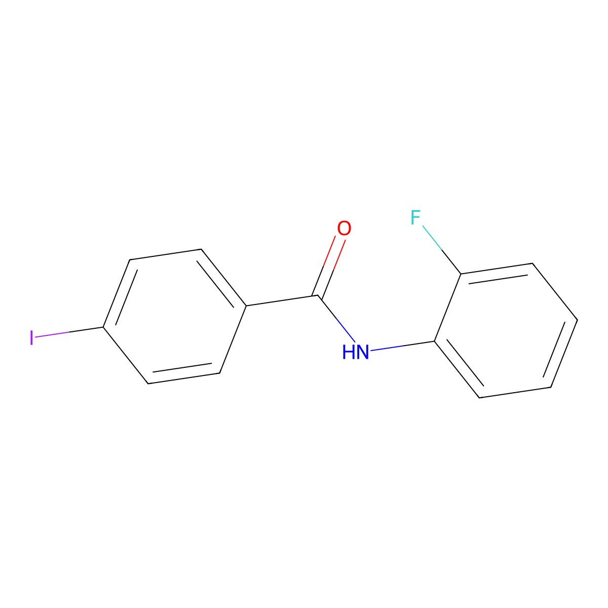 N-(2-fluorophenyl)-4-iodobenzamide molecular structure, CAS 331858-16-3