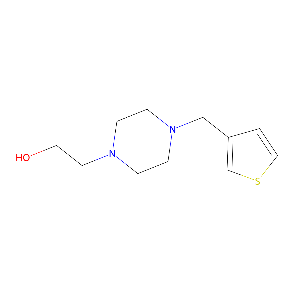 2-[4-(Thiophen-3-ylmethyl)piperazin-1-yl]ethan-1-ol molecular structure, CAS 331858-57-2