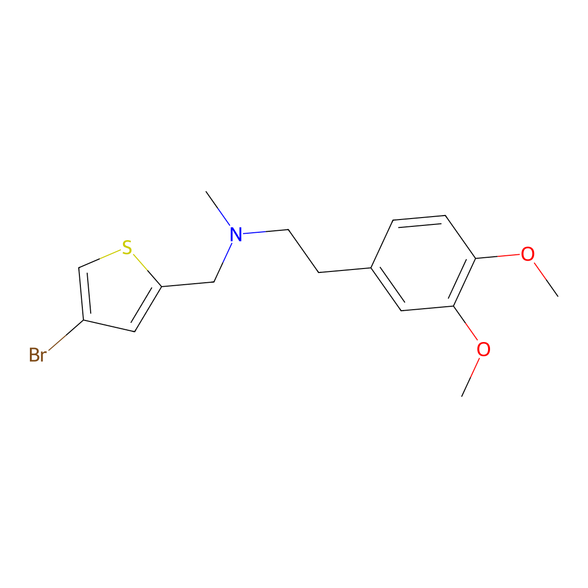 4-Bromo-N-[2-(3,4-dimethoxyphenyl)ethyl]-N-methyl-2-thiophenemethanamine molecular structure, CAS 331858-58-3