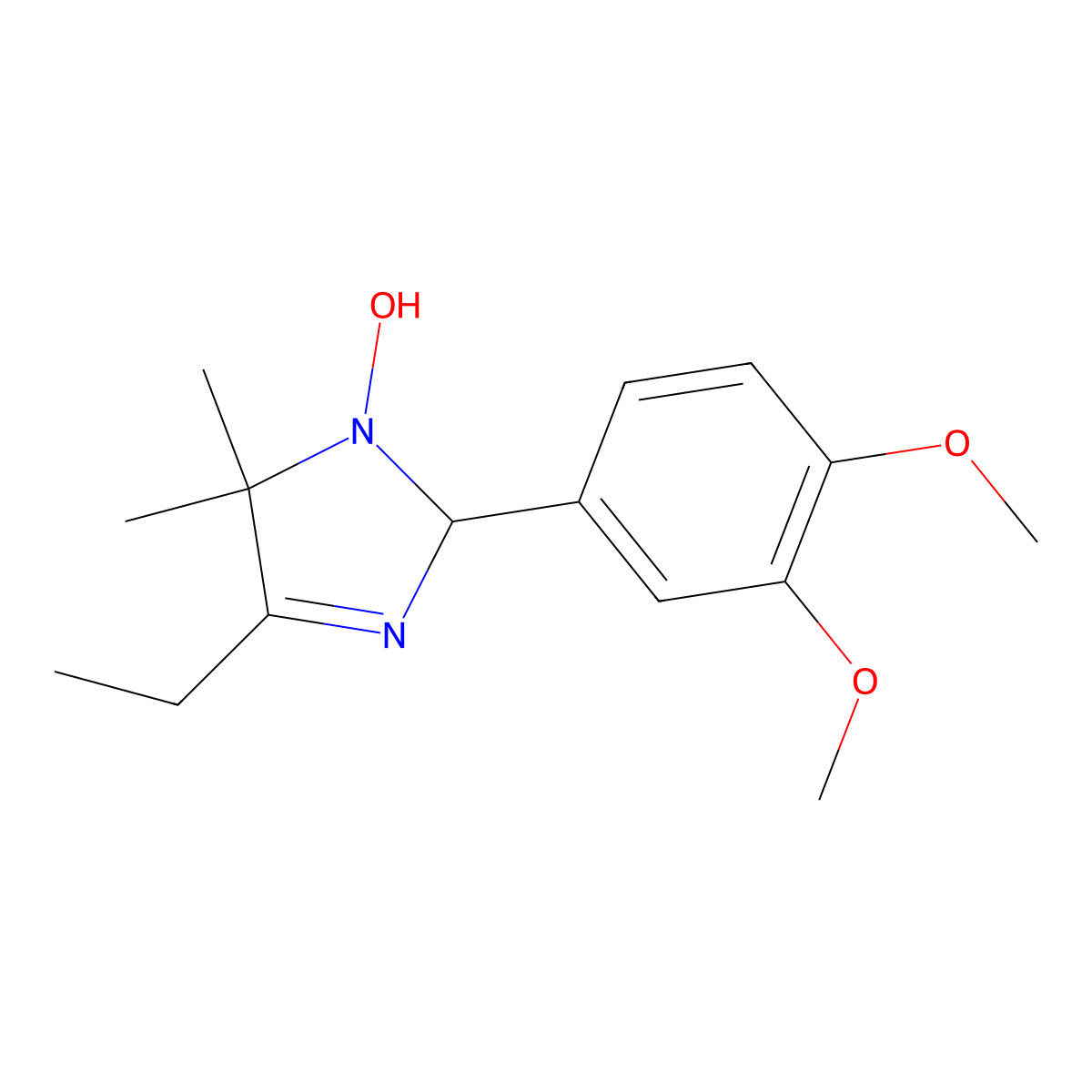 2-[3,4-bis(methyloxy)phenyl]-4-ethyl-5,5-dimethyl-2,5-dihydro-1H-imidazol-1-ol molecular structure, CAS 331859-35-9