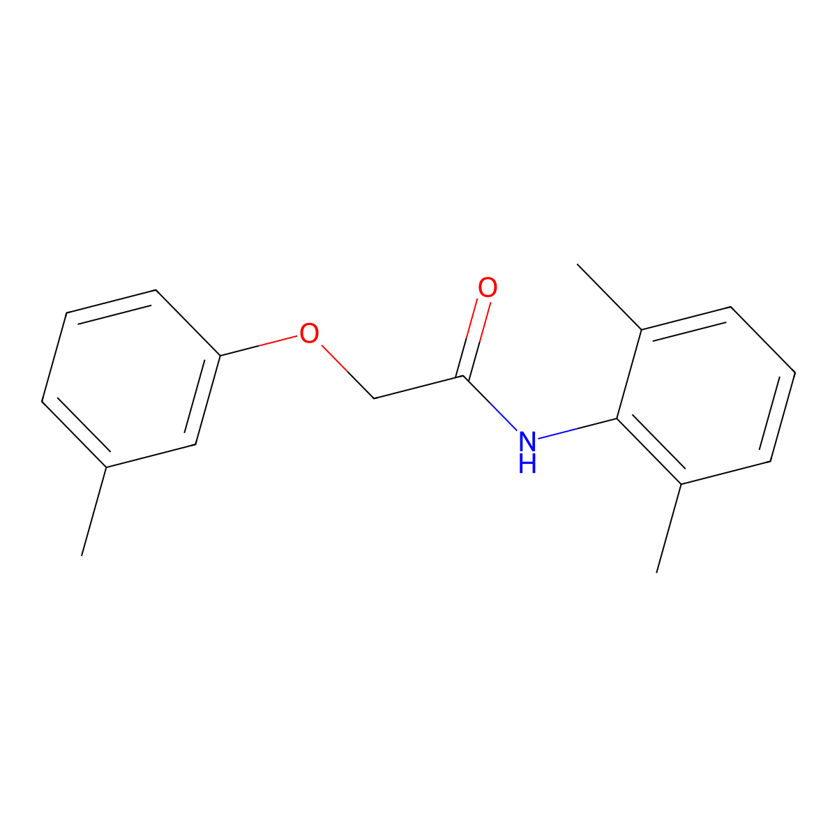 N-(2,6-dimethylphenyl)-2-(3-methylphenoxy)acetamide molecular structure, CAS 331859-42-8