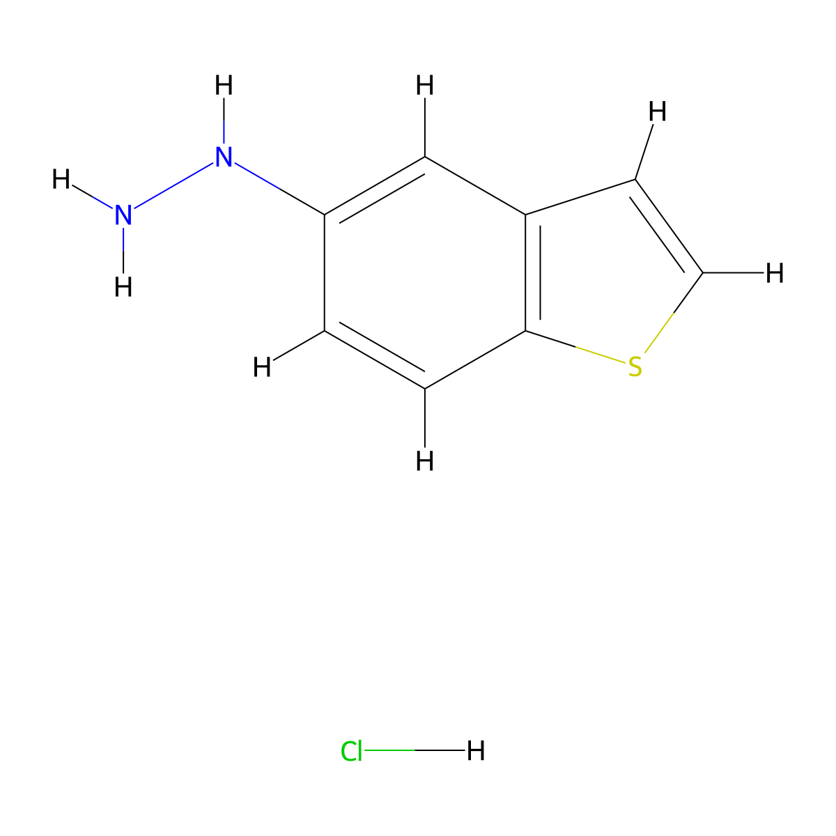 (1-Benzothiophen-5-yl)hydrazinehydrochloride molecular structure, CAS 33186-50-4