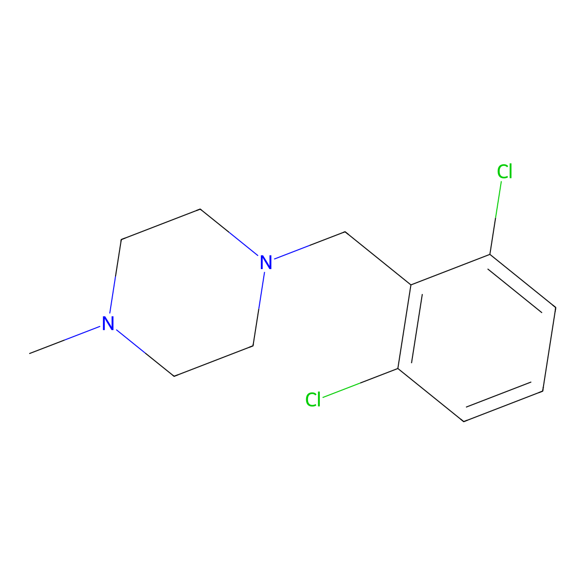 1-[(2,6-Dichlorophenyl)methyl]-4-methylpiperazine molecular structure, CAS 331860-15-2